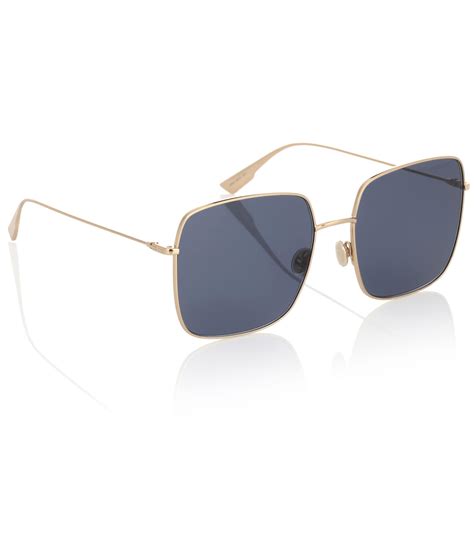 dior stellaire square metal sunglasses|DiorStellaire1 Gold Metal with Blue Lacquer Square Sunglasses.